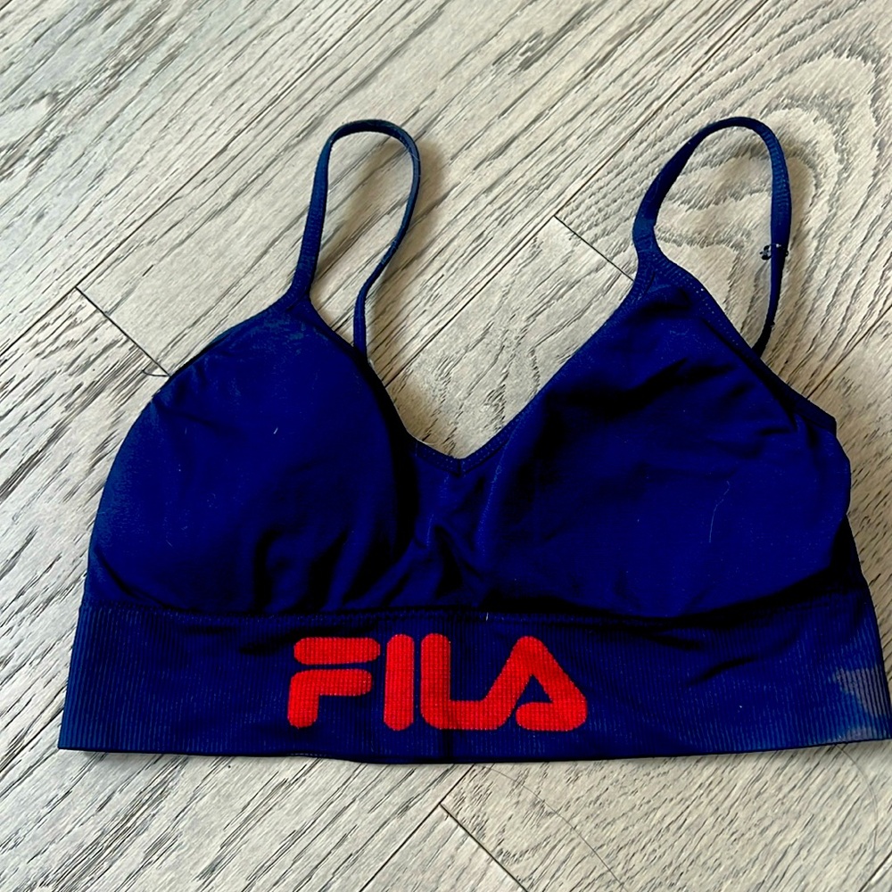 Fila blue and red lounge bra